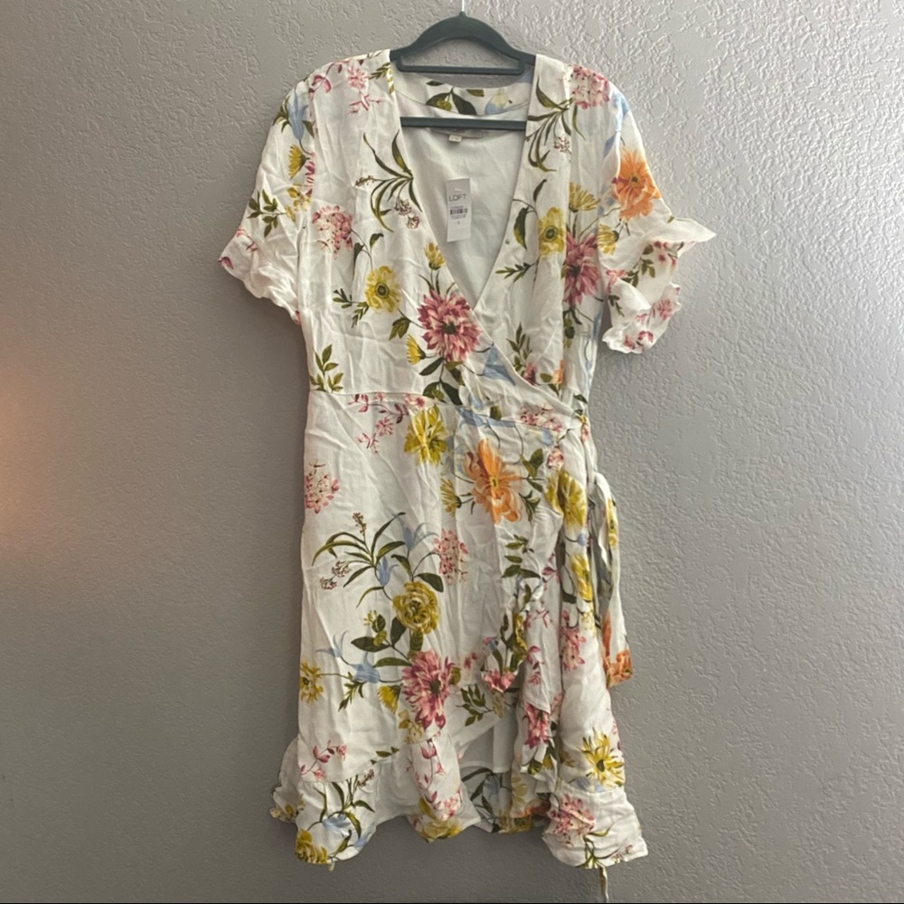 LOFT Floral Wrap Dress NWT